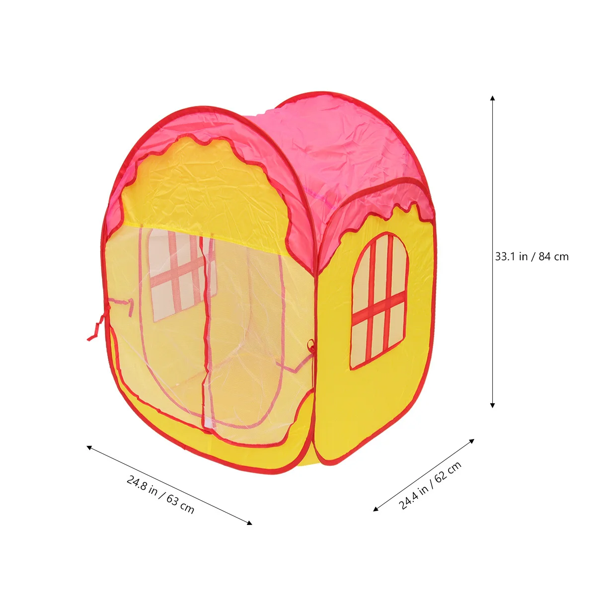 Children Foldable Play Tent House Pink Indoor Outdoor Game Play Tent Castle Ocean Ball Pool Lightweight Safe for Kids Age 4 to 6