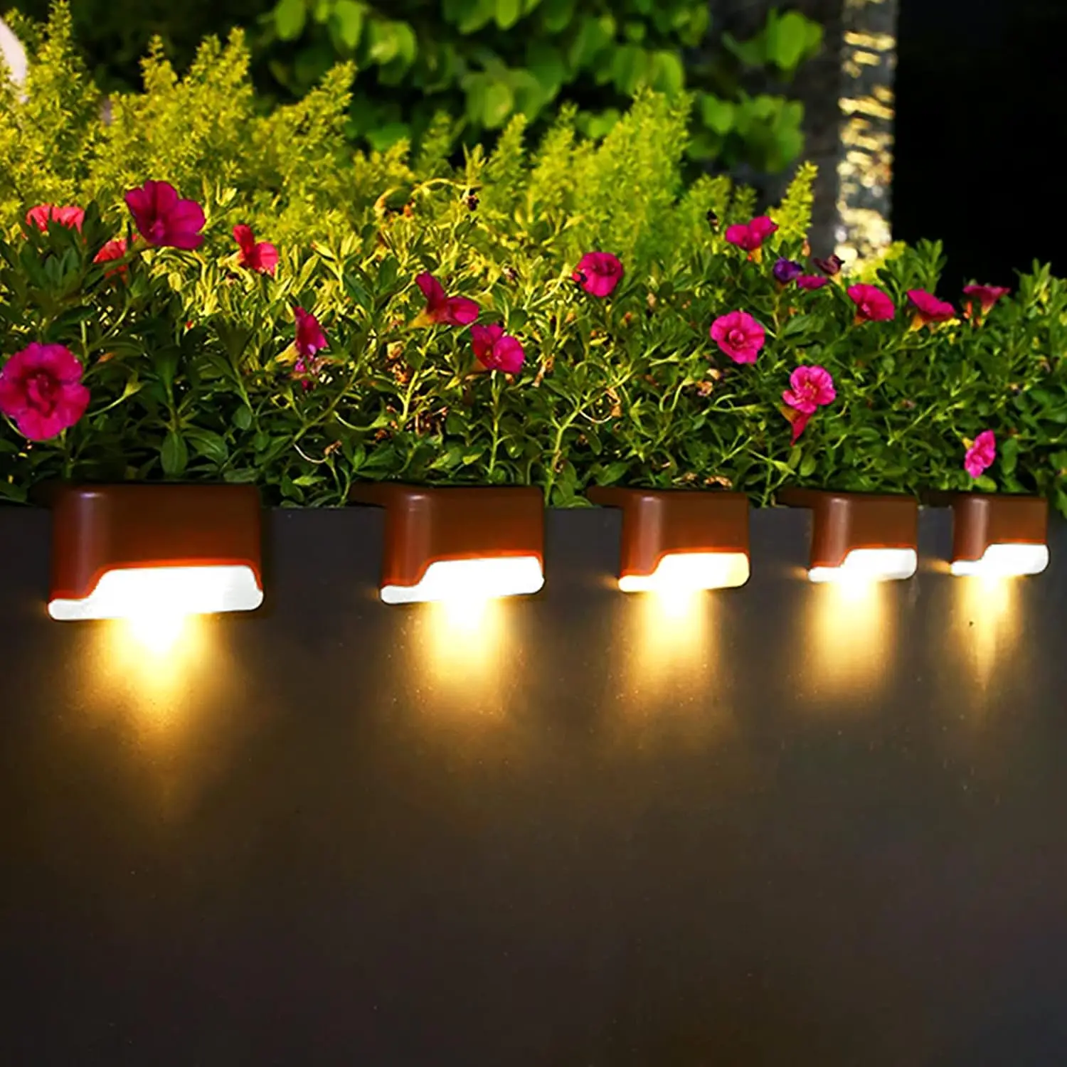 

Solar Deck Lights Outdoor, 16 Pack Solar Step Lights LED Waterproof Patio Decor Solar Lights for Outside Railing, Stairs, Fence