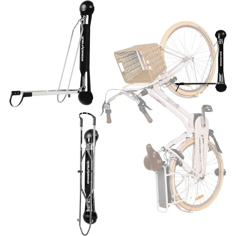 

Велосипедная стойка Steadyrack — поворотное настенное крепление для велосипеда для электронных велосипедов с крылом, стойка для электронного велосипеда диаметром колеса 20–29 дюймов