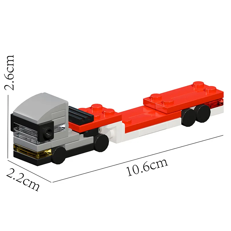 Mini vehículo de basura, camión mezclador de cemento, camión de cama plana larga, modelo de bloques de construcción, Kit de montaje de ladrillos, juguete, regalo de cumpleaños para niños