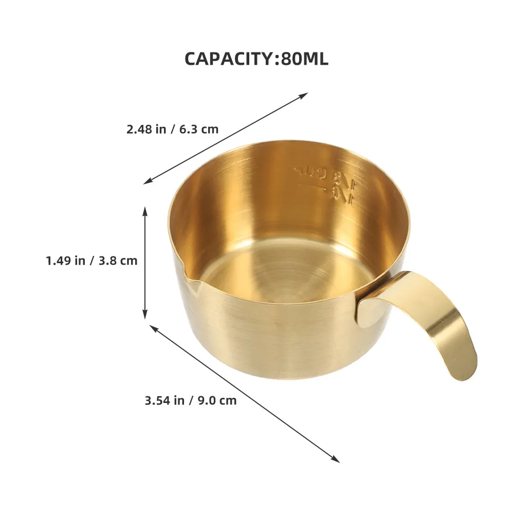 2Pcs Stainless Steel Espresso Shot Cup Precision Measuring Tool with Pour Spout Ideal for Espresso Machine Accessories Milk view 4