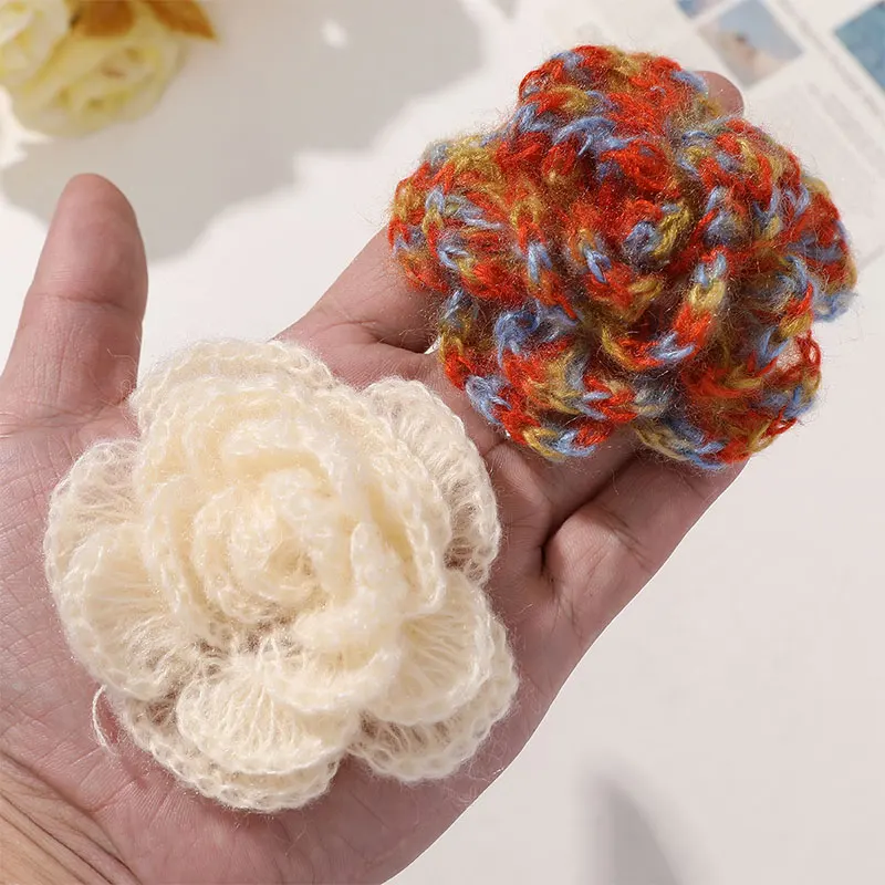 2 Stück DIY handgefertigtes, gewebtes Haarband und Haarspange aus Baumwollgarn mit Plüschgefühl, Accessoires für Kleidung und Socken – Detail 1