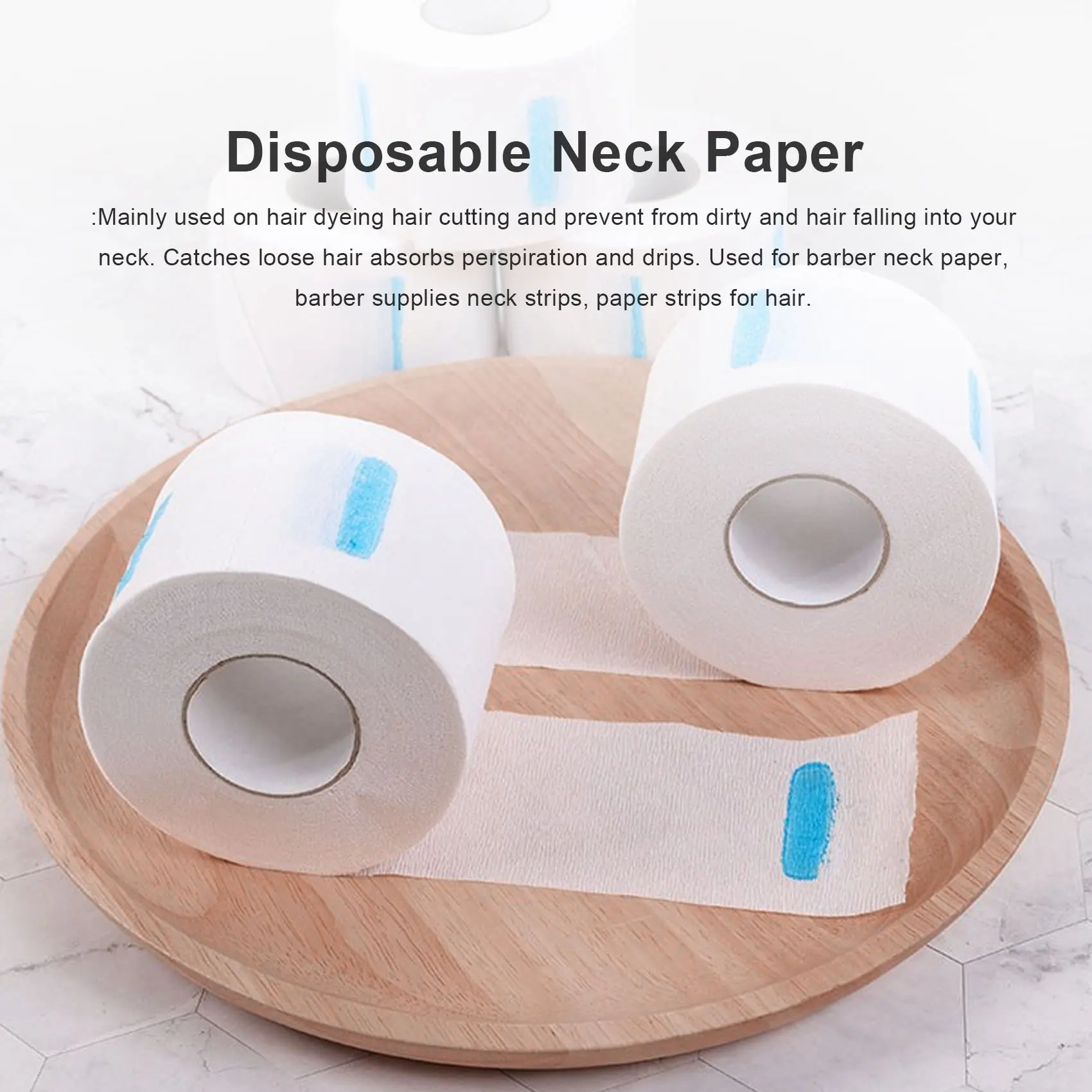 BAAO-5 pescoço corte de cabelo colar babados tira rolo papel higiene salão barbeiro eliminar