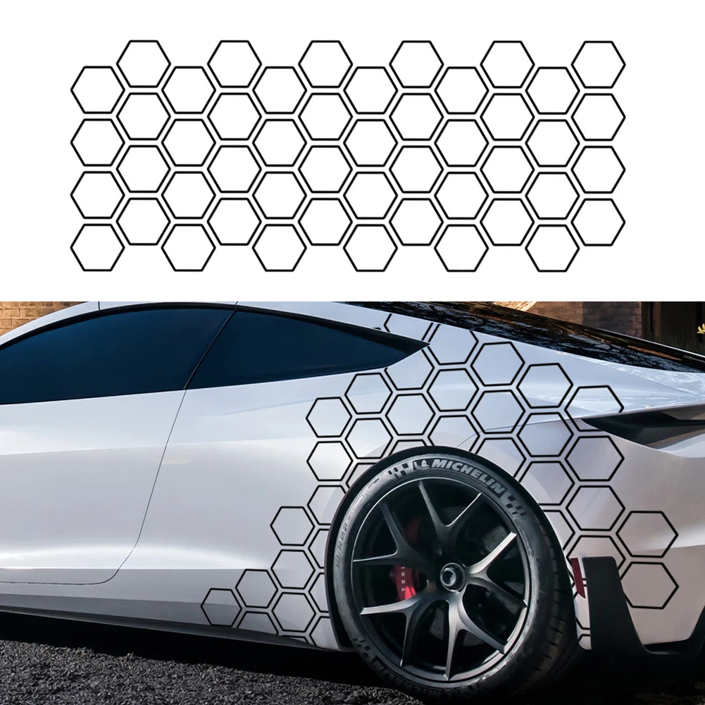 Samochodowe naklejki o strukturze plastra miodu z grafiką PVC Auto Decor Tuning Naklejki samochodowe Naklejki boczne do BMW Ford Kia Renualt Hyundai Fiat Subaru