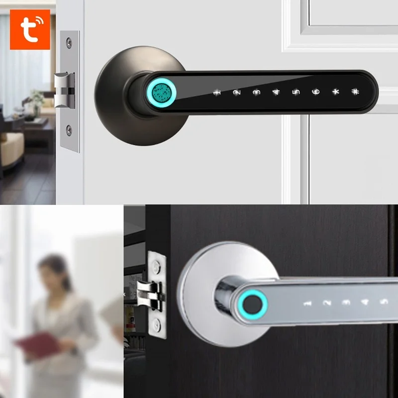 

WAFU WF-016 Fingerprint Electronic Smart Door Lock Bluetooth Password Handle Lock APP Unlock Keyless Entry Support IOS/Android