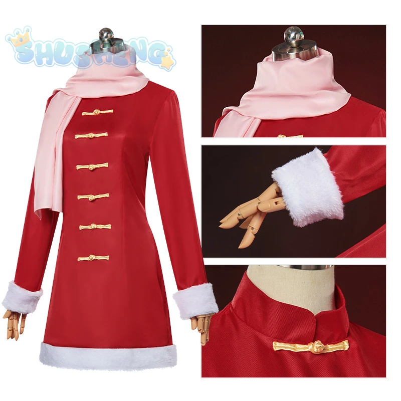 Kagura cosplay anime gioco Gintama costume inverno caldo cappotto di pelliccia sciarpa ragazza carina festa di Natale Kagura uniforme regalo s-xxxl