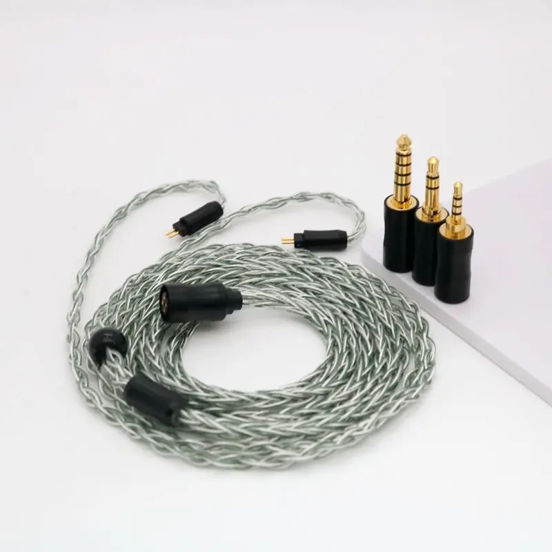 XINHS 8-Core Single Crystal Copper Plated IEM HiFi Cable Modular Interchangeable Plug 2.5mm/3.5mm/4.4mm