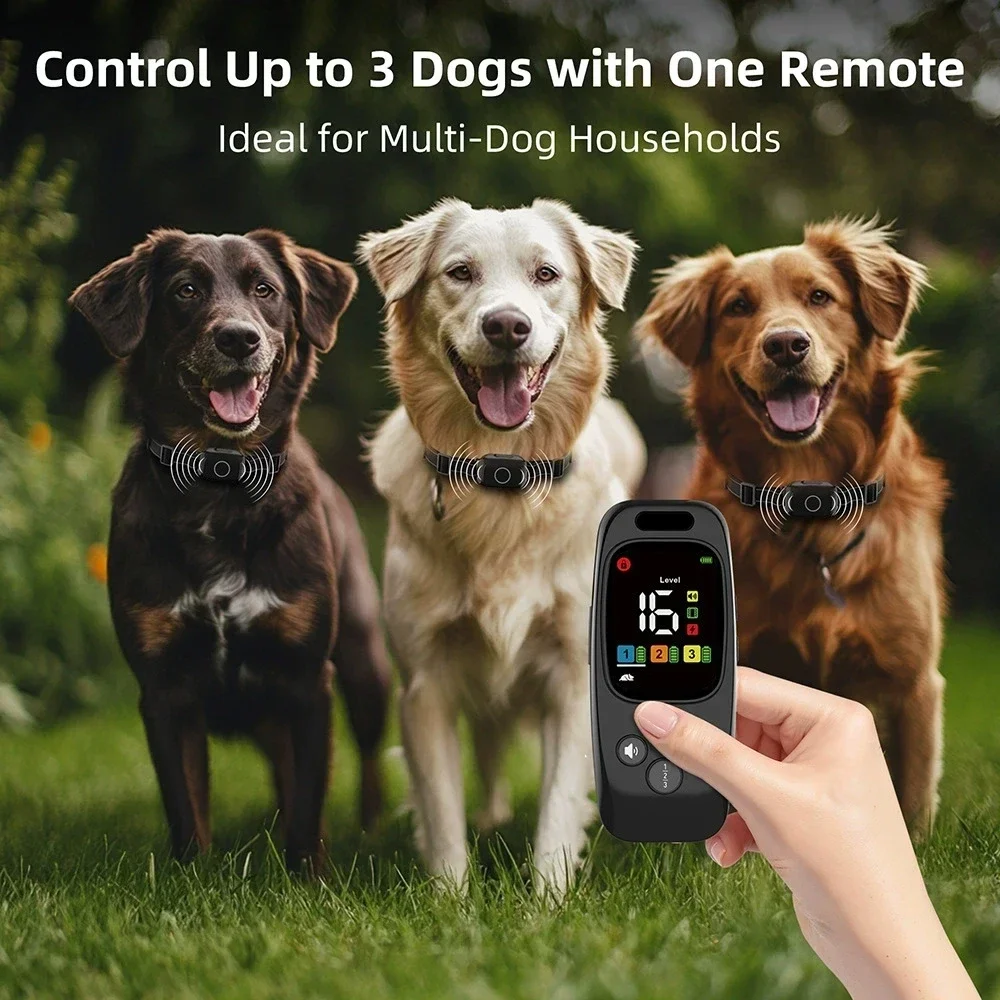 1000M Rechargeable Dog Training Collar, Remote Control Waterproof Electric Collar with Beep Vibration Static Shows Dog Status