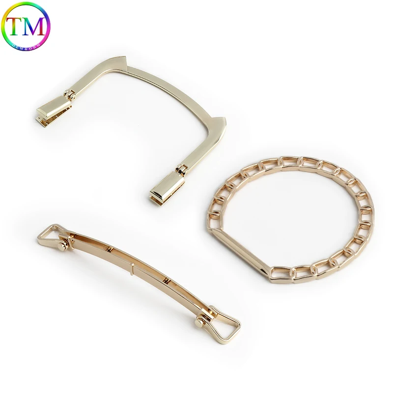 2/10 قطعة حقيبة ذهبية سلسلة مقبض محفظة مقابض إطار المعصم بين قوسين DIY بها بنفسك يدويا للمرأة حقيبة كتف مقبض الملحقات