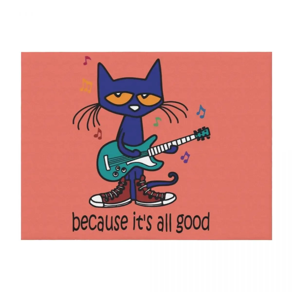 

Pete the cat singing Throw Blanket Flannel warm winter manga Flannel Fabric Blankets