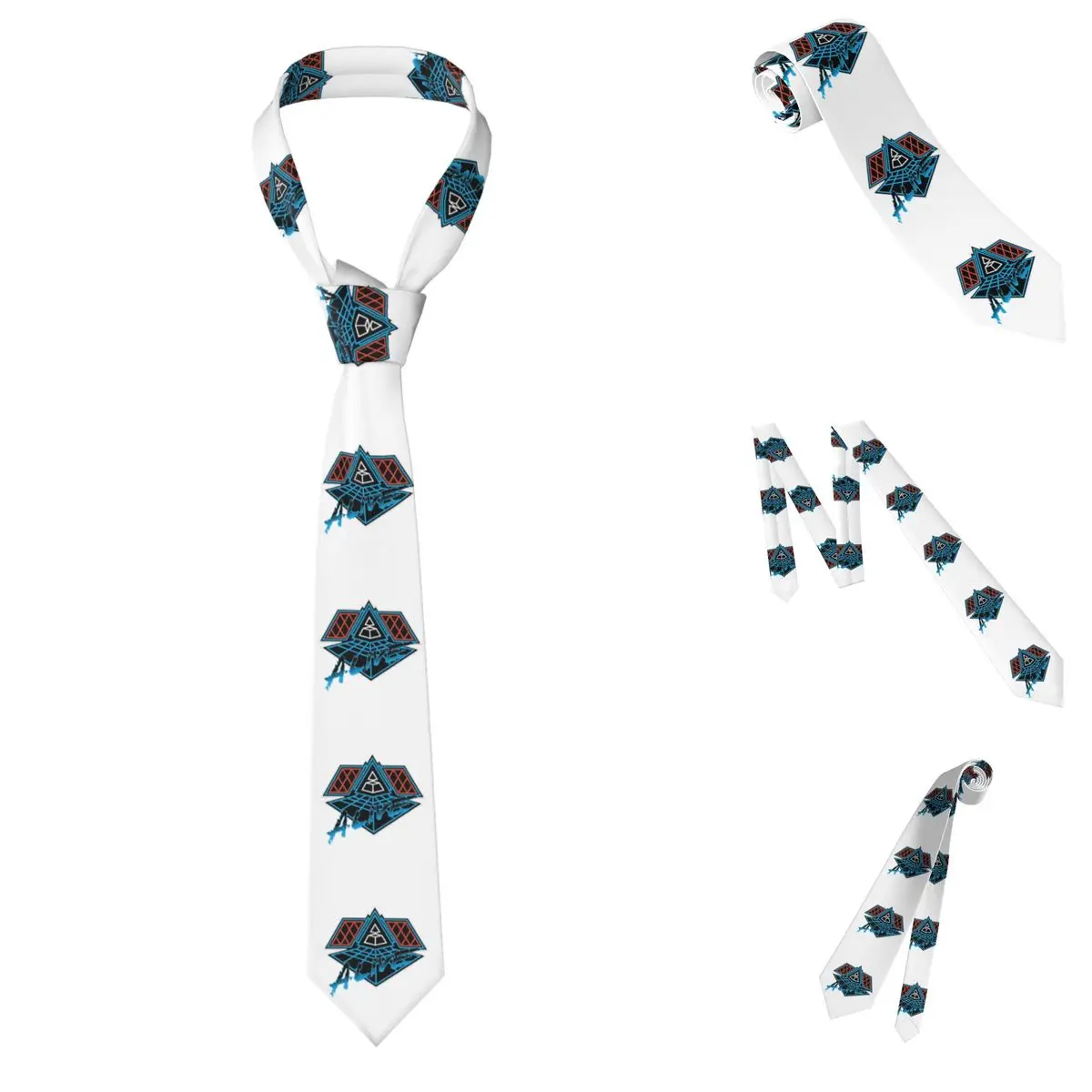 Gravata Daft Punk masculina de seda poliéster 8 cm gravatas festa gravata de negócios casual gravatas