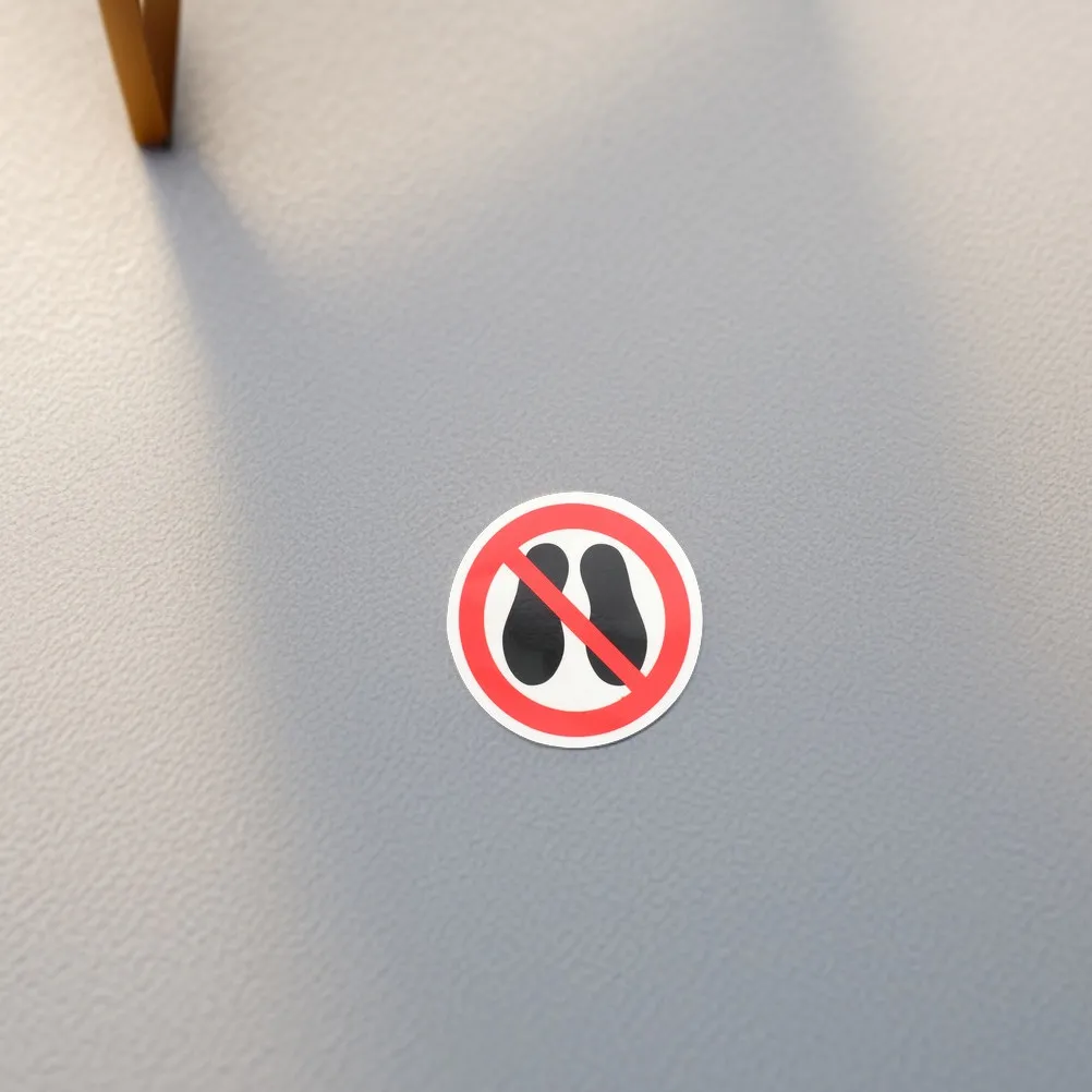 

4Pcs Safety Warning Stickers Do Not Step Vinyl Decal Clear Floor Label No Stepping Surface Peel Stick for Office Outdoor