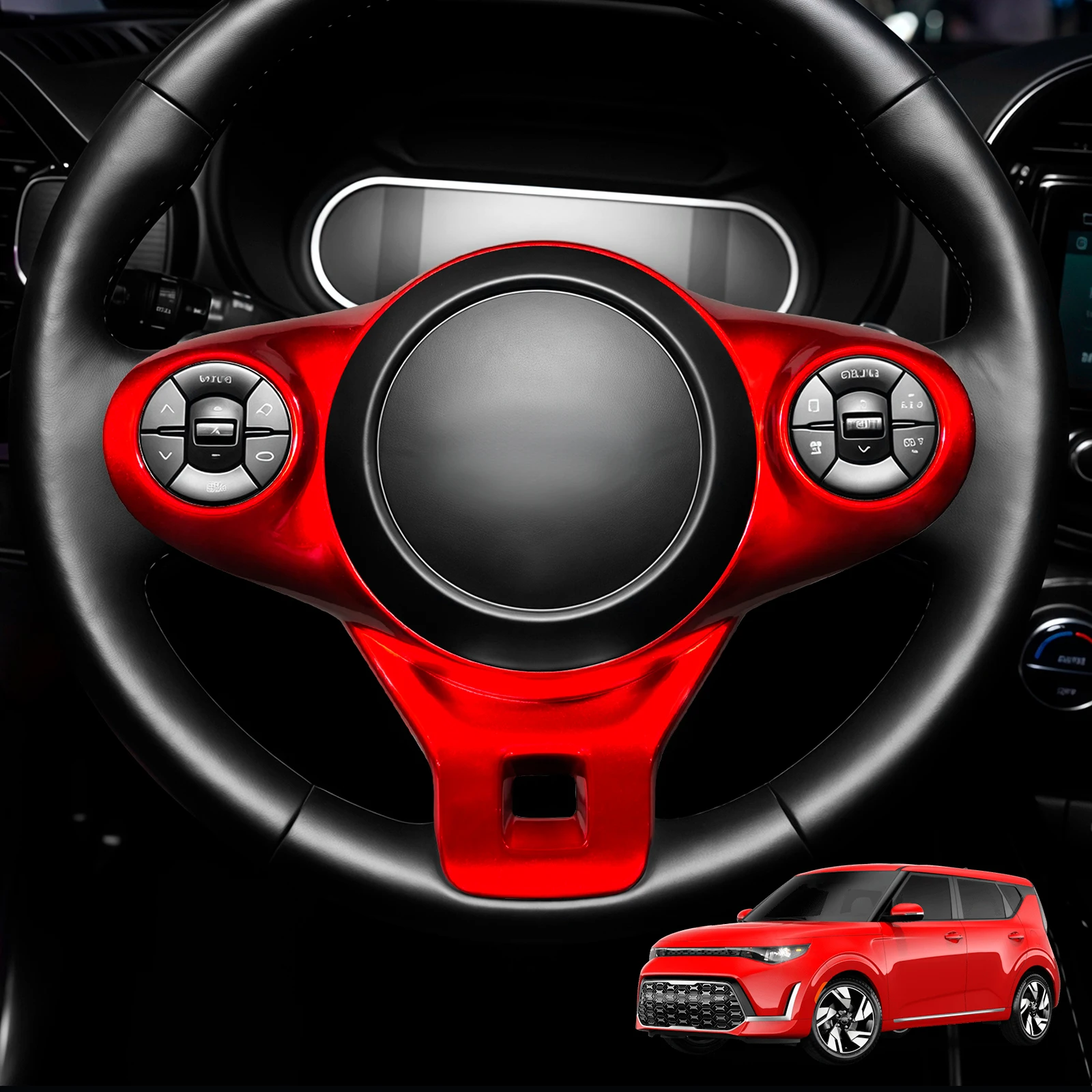 

Car Steering Wheel Decoration Frame Cover For Kia Soul 2020-2025 Interior Moldings Not for Soul GT