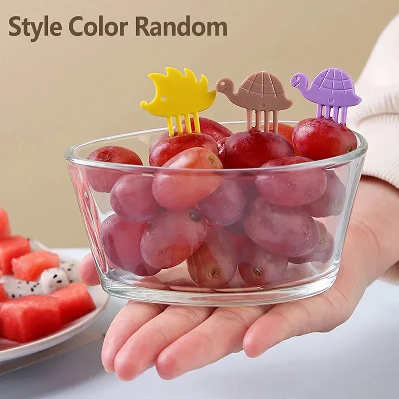 Cute Mini Animal Cartoon Food Picks Children Snack Cake Dessert Food Fruit Forks Kids Bento Box Accessories School Dessert Tools