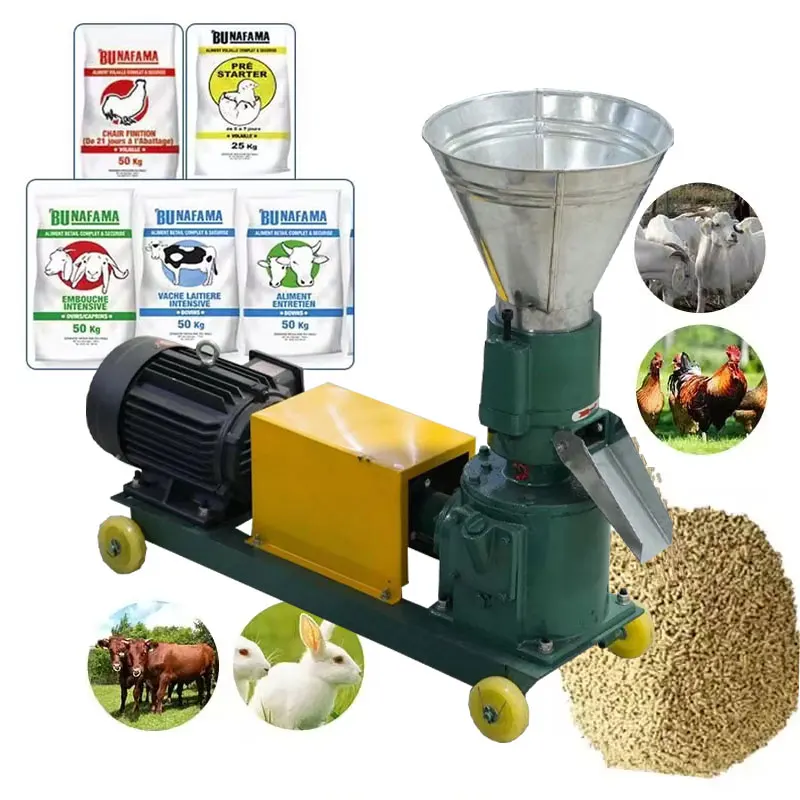 Chicken Sheep Cattle Animal Poultry Farm Production Pelletizer Making Processing Engine Feed Pellet Machine Of Animal