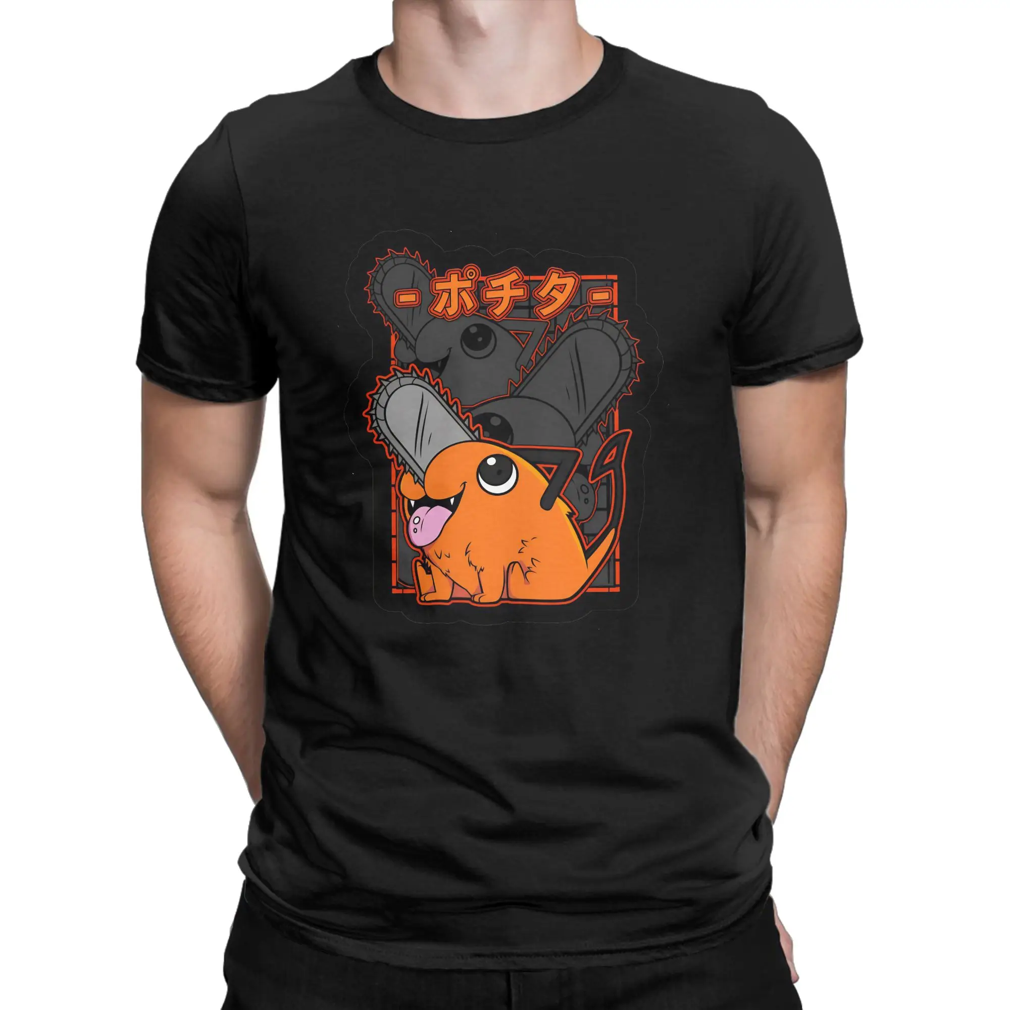 Chainsaw Man Pochita T Shirt  Harajuku T Shirts Short Sleeve Y2K Funny Tops Summer 100 Cotton O Neck Oversize Clothes