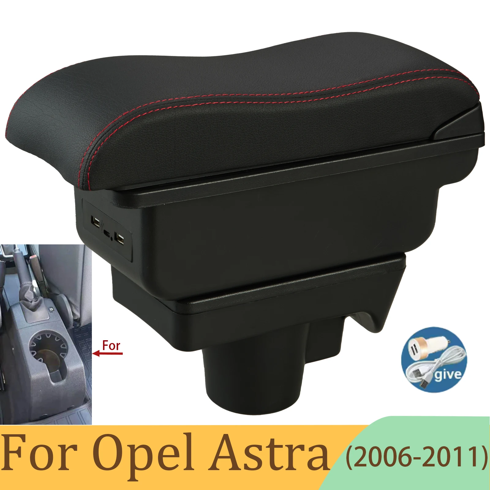 

For Opel Astra Armrest Box For Opel Astra H Car Armrest 2006-2011 Storage Box Dedicated Retrofit Parts Interior Car Accessories