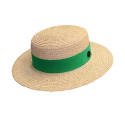 Quality Wide Brim Sun Hat canotier Hat women vintage boater straw hat Classic ribbon Band Summer Raffia Hat Derby Beach Hat