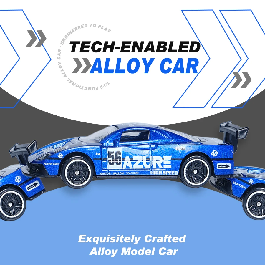 Mini coche de carreras de aleación azul a escala 1:64, pintado en frío, rueda de simulación, regalo de Navidad de Halloween/juguete para niños/ventilador de escritorio Display Coll