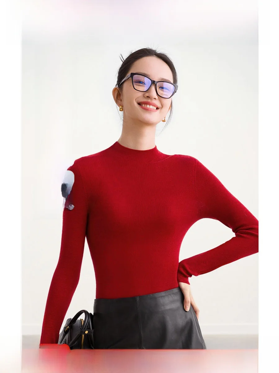 

Вязаный свитер из чистой шерсти с высоким воротником, пряжа Yangzi, 6 игл, 48 зубов, мягкая теплая женская пряжа премиум-класса...