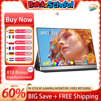 UPERFECT 4K Portable Monitor 15.6 Inch 100% sRGB HDR IPS UHD USB-C Laptop HDMI Computer Display With Smart Cover& Dual Speakers