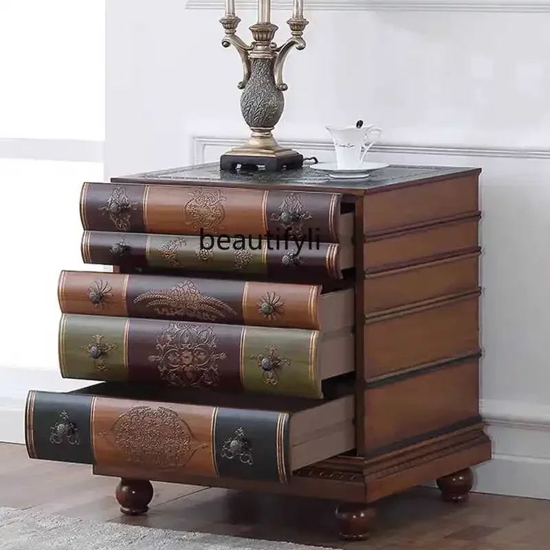 

xzLiving room side table, American style, chest phone, sofa side table storage corner table