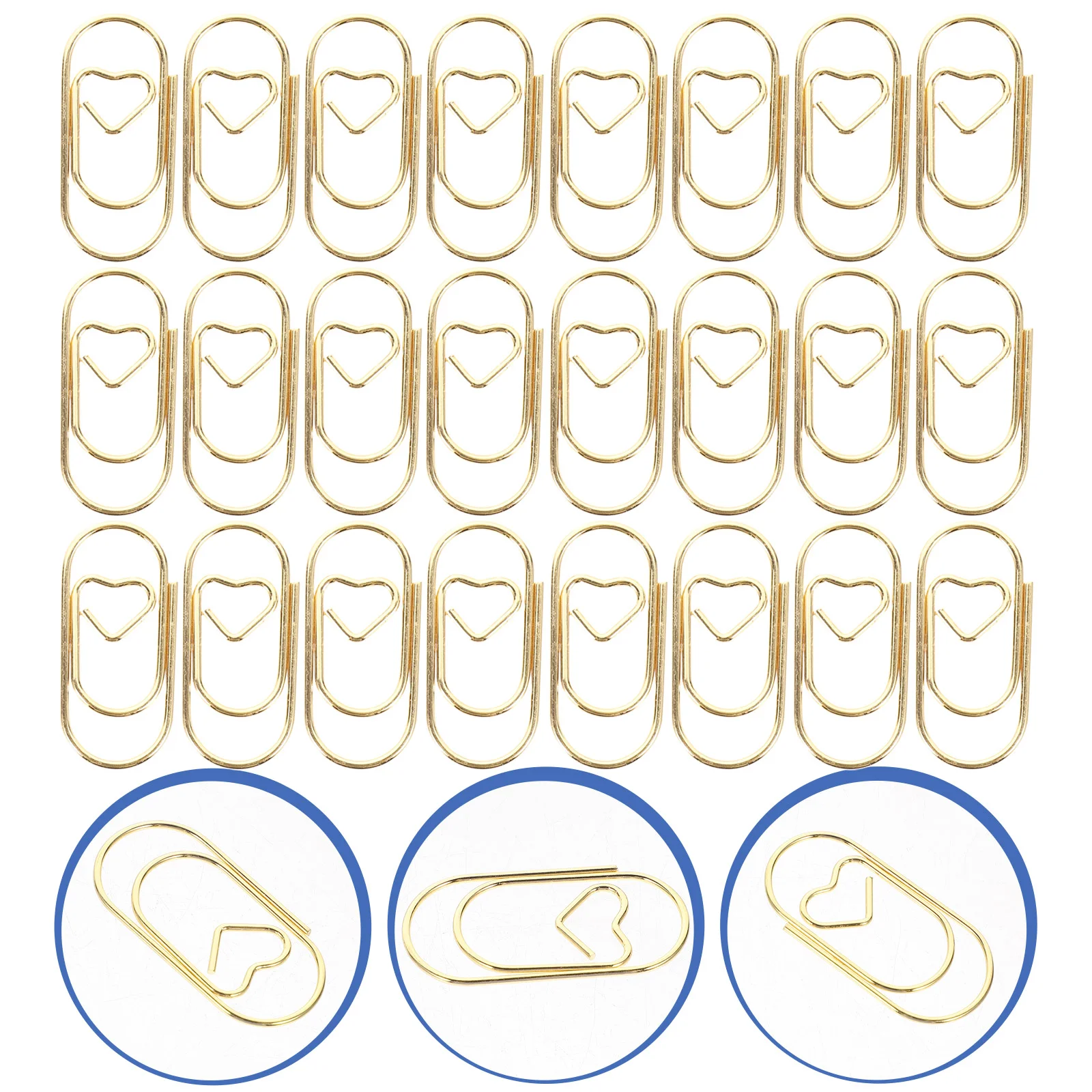 100pcs 미니 로즈 골드 하트 종이 클립 튼튼한 금속 사무실 바인딩 용품 장식 문서 고정 클립 학생 문구