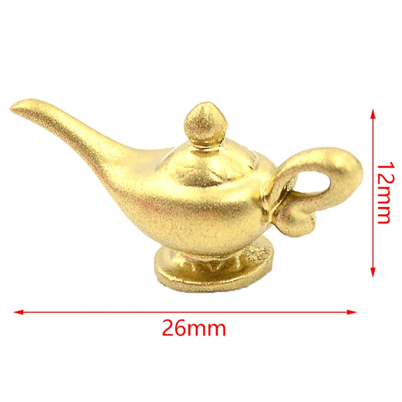 1:12 Dollhouse Miniature Mini Gold Teapot Model Kitchen Furniture Accessories For Doll House Decor Kids Pretend Play Toys Gift