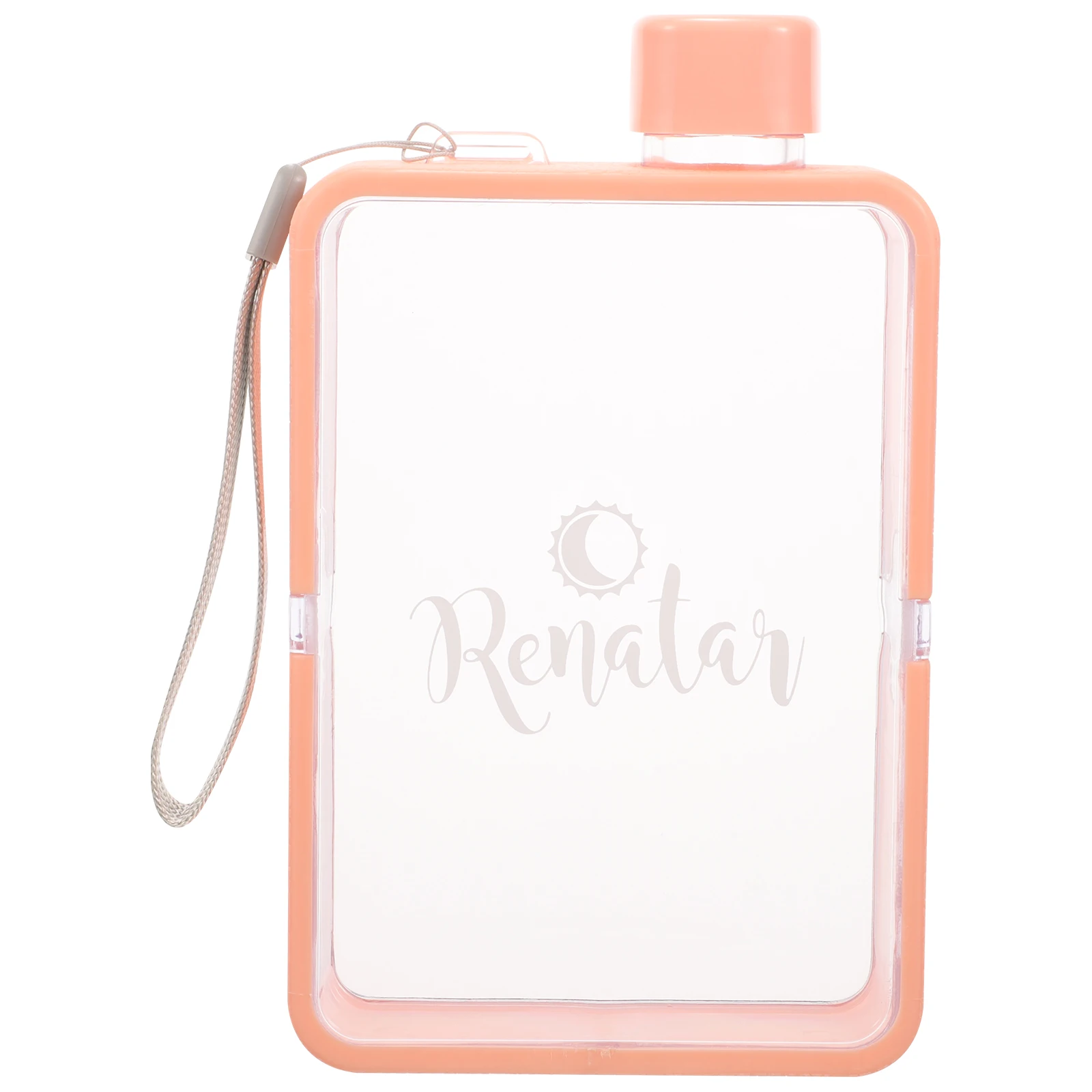 

Flat Water Bottle Random Color 500ml Matte Finish Portable Fitness Sports Bottle Reusable PP Leak Proof Water Flask Container