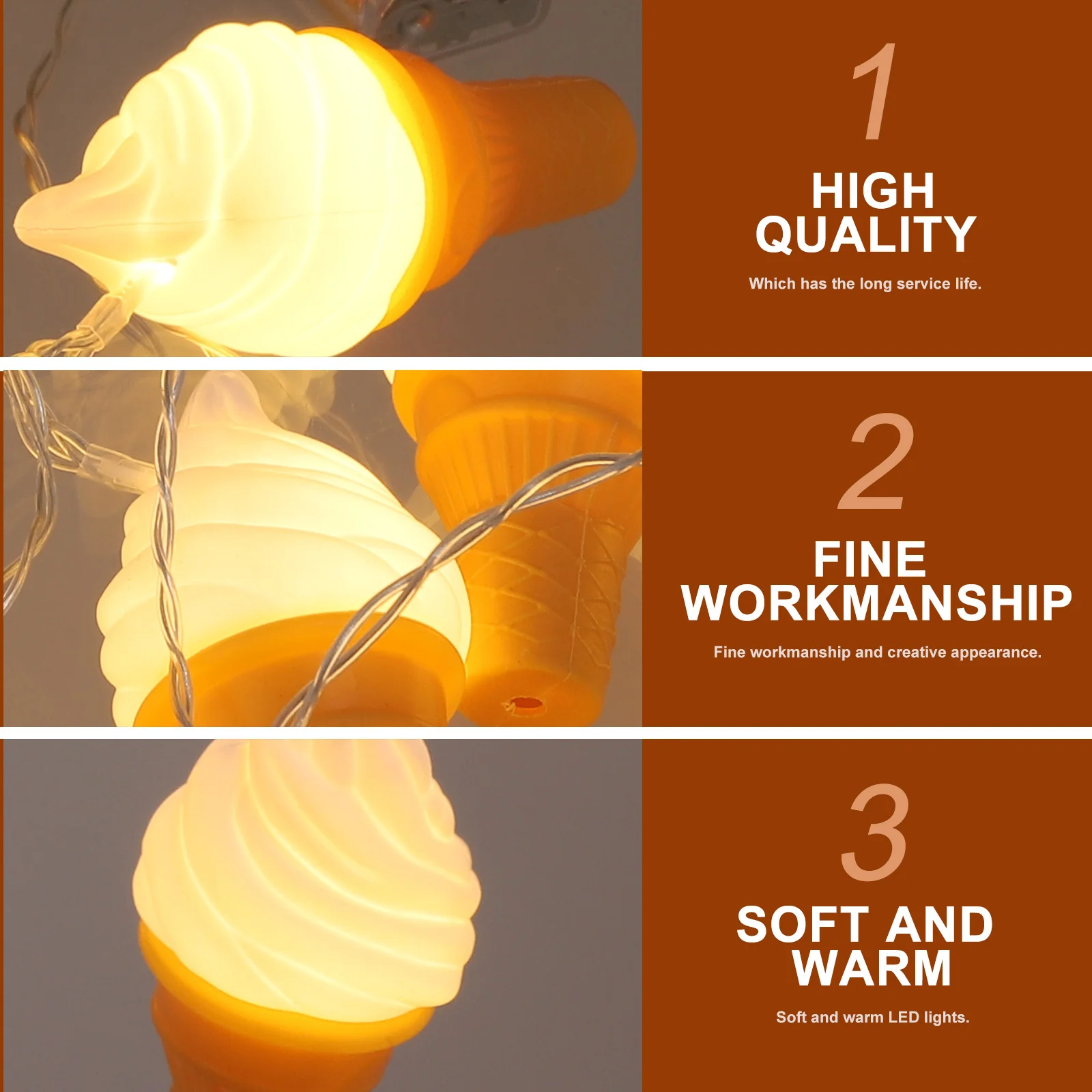 1 комплект, гирлянда для мороженого, подвесной декор, креативная комната, двор, магазин, бар, световая гирлянда для мороженого