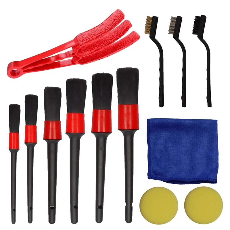 

13 PCS Car Detailing Brush Set,Car Cleaning Kit For Wheels,Engine,Console Dashboard,Air Vent,Leather Detail Brushes
