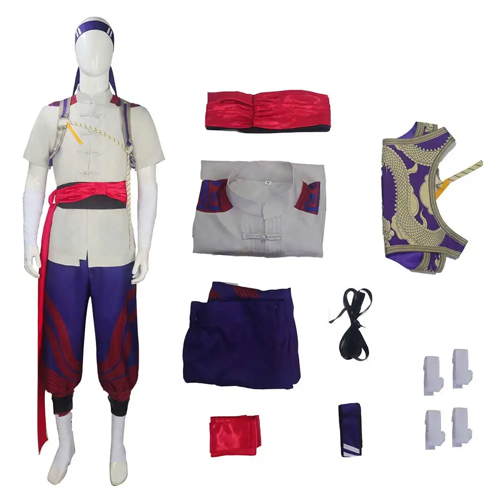 

Game Mortal Kombat 2 Cosplay Fire God Liu Kang Clothes Men Halloween Costume Carnival Outfit Suits Party Disguise Roleplay Male