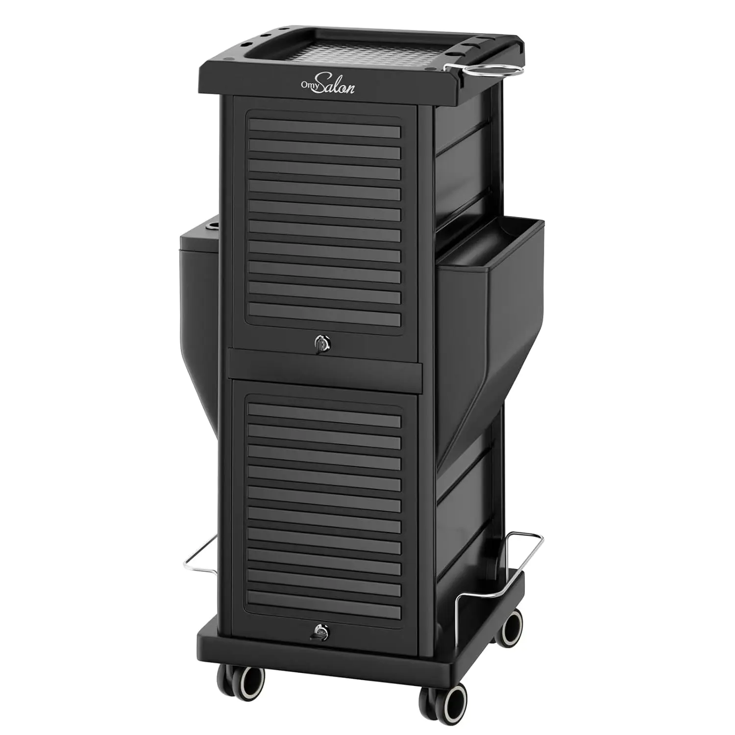 Trolley met slot 6-laden, houder voor hete gereedschappen, haarwagenorganizer met wielen, salonrolwagen voor kapper kapper cosmetolo