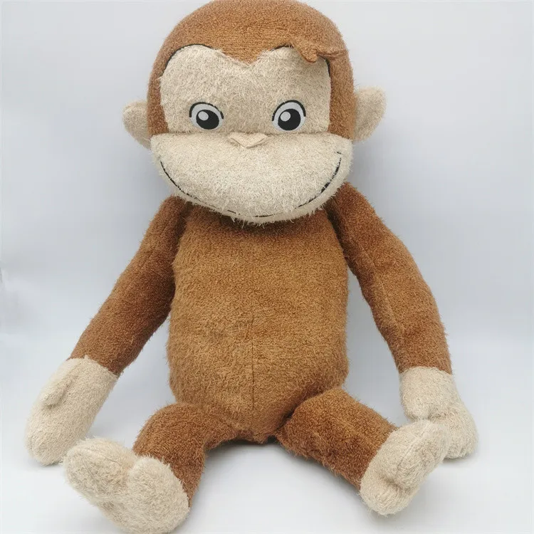 Novo bonito kawaii anime curioso george macaco pelúcia crianças animais de pelúcia brinquedos para presentes das crianças grande 50cm