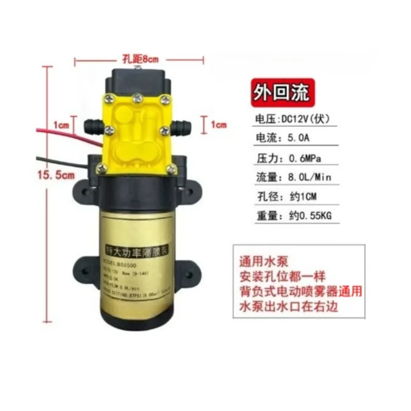 Electric sprayer high pressure pump 12v motor motor accessories Daquan universal sprayer high power dual core water pump