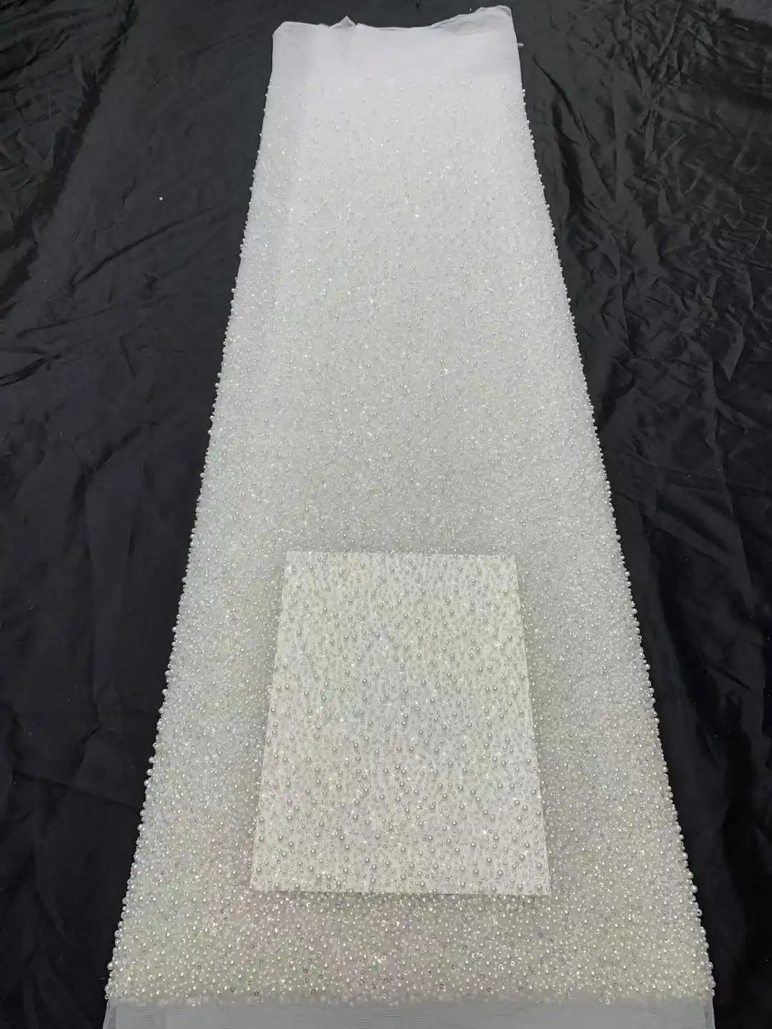 الجملة الأفريقي أقمشة الدانتيل 2025 جودة عالية رائجة البيع حبات اللؤلؤ الفرنسية شبكة نسيج الدانتيل الخياطة الأقمشة للنساء الطرف