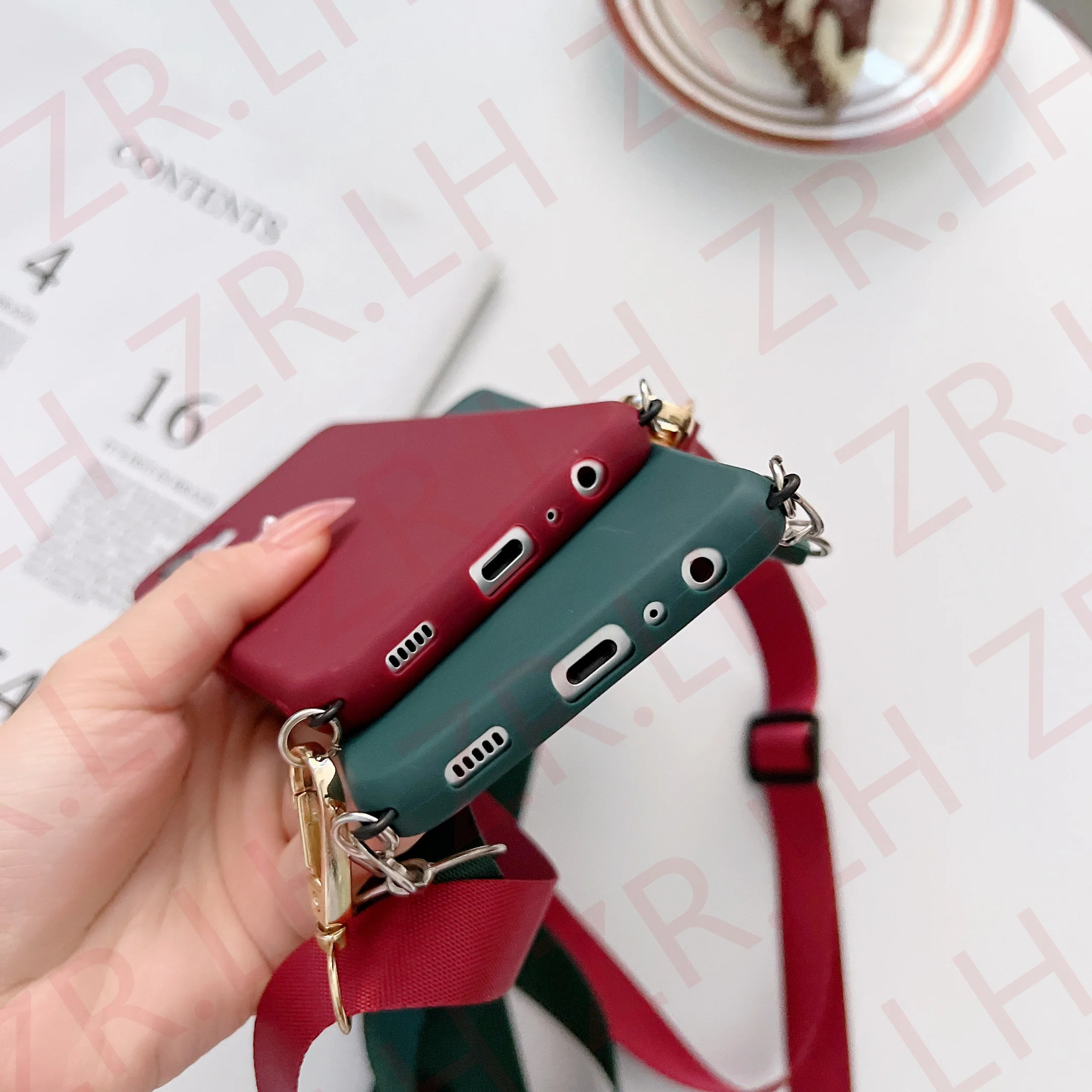 Crossbody Lanyard Neck Strap Cord Case For Samsung Galaxy S24 S23 S21 FE S22 Ultra A54 A14 A54 A13 A53 A33 Matte Silicone Cover