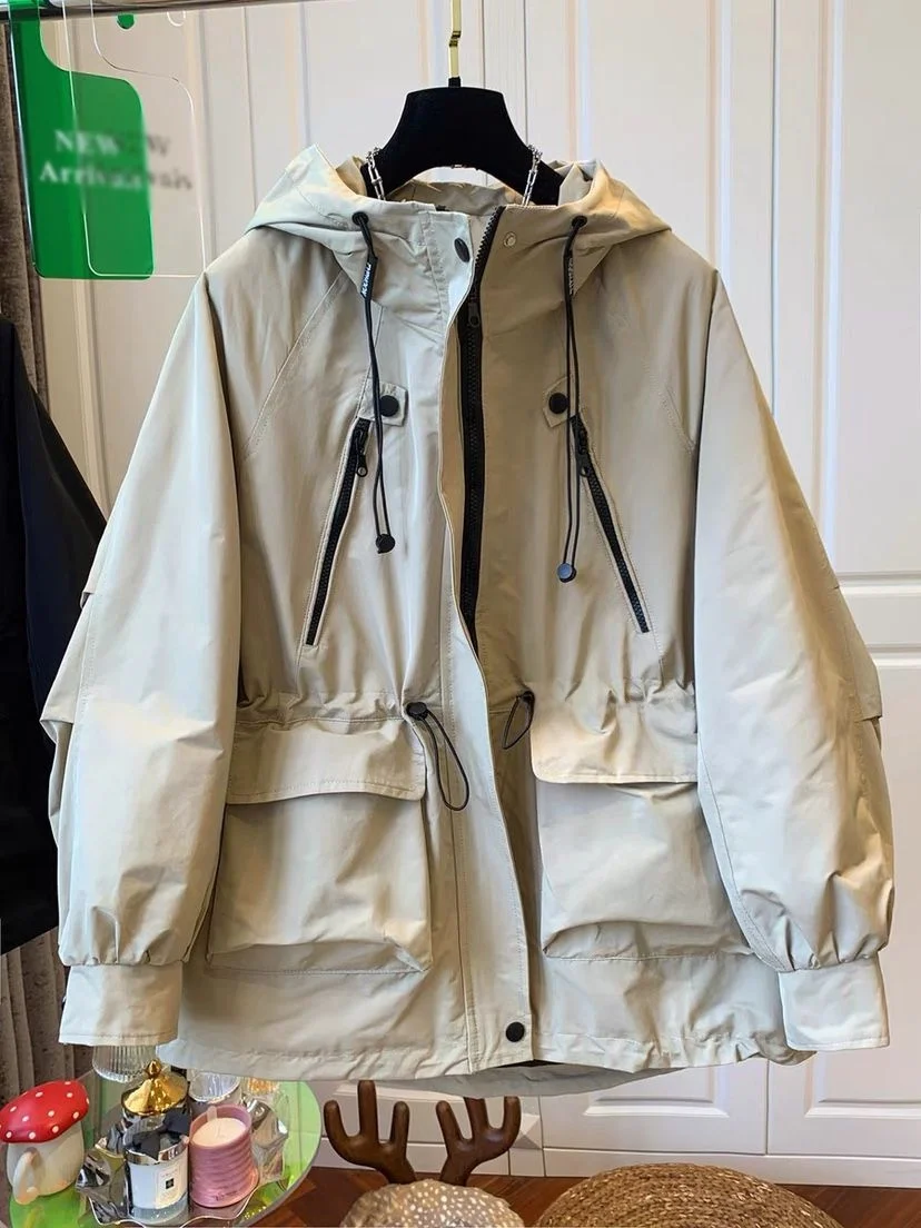 Faionable ort البيسبول Jaet 2025 ربيع الخريف حجم كبير معطف مقنع التخسيس العصرية سترة واقية تخفيف الكورية Sle #5