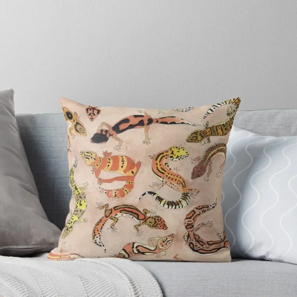 Leopard Gecko Morphs Throw Pillow Christmas Cushion For Home Cushions For Children pillow cover christmas pillow