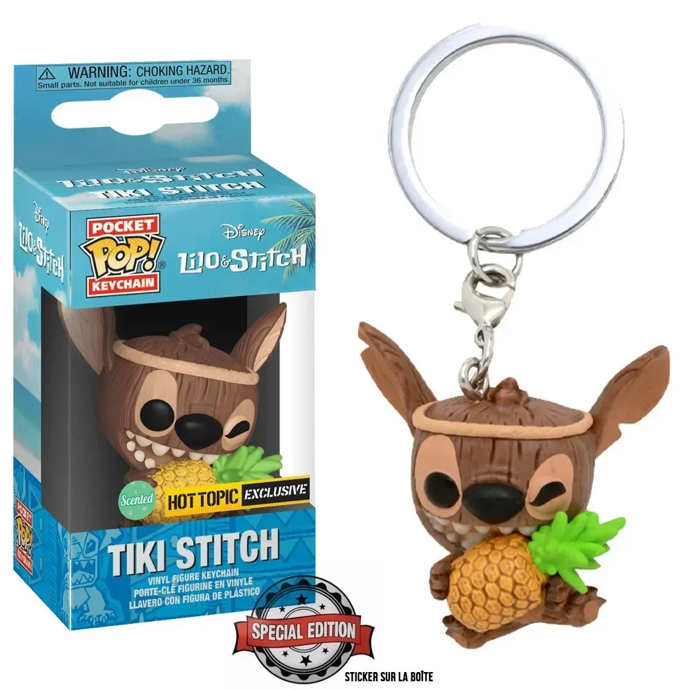 FUNKO POP Disney HULA STITCH ELVIS SLEEPING STITCH IN BATHTUB Summer STITCH Keychain Toy TIKI STITCH LILO SCRUMP Keyring Toys - view 3