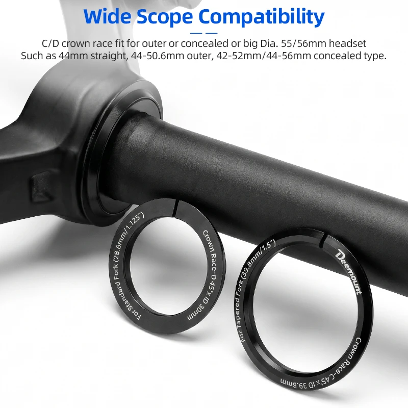Bicycle Split Headset Crown Race Converter For 39.8mm Tapered 28.6mm Straight Optional CNC Machined Alloy Bike Front Fork Washer view 4