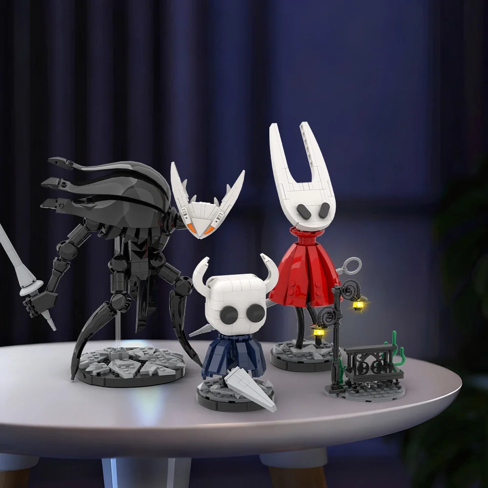 MOC Hollow Knight Building Block Model Popular Games Hollow Knight Hornet Figure Pure Vessel Bricks Assembly Toys Kids DIY Gifts