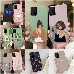For Xiaomi 11T 11T Pro 5G Phone Cases Girls Butterfly Silicone Back Cover For Xiaomi Mi 11 T mi11t Mi 11TPro TPU Bumper Shells