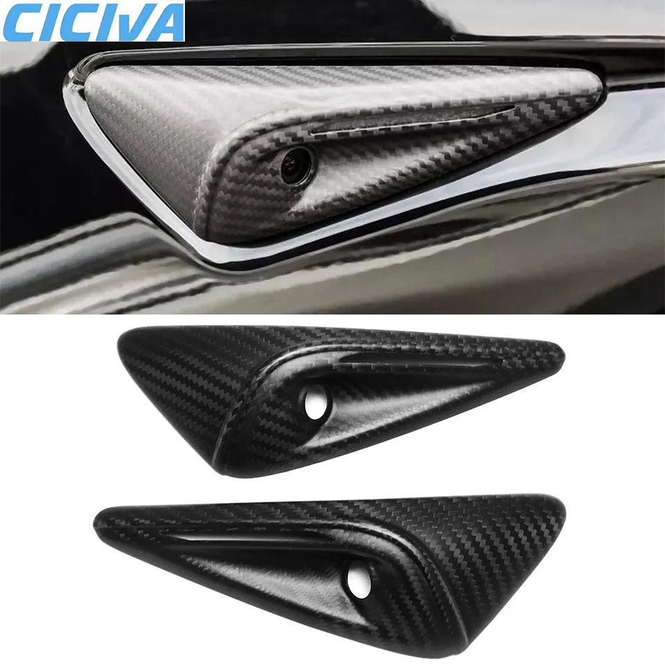 Dry Carbon Fiber Hardware Patch For Tesla Model 3 2023-up Fender Camera Protection Cover Car Interior Accessories