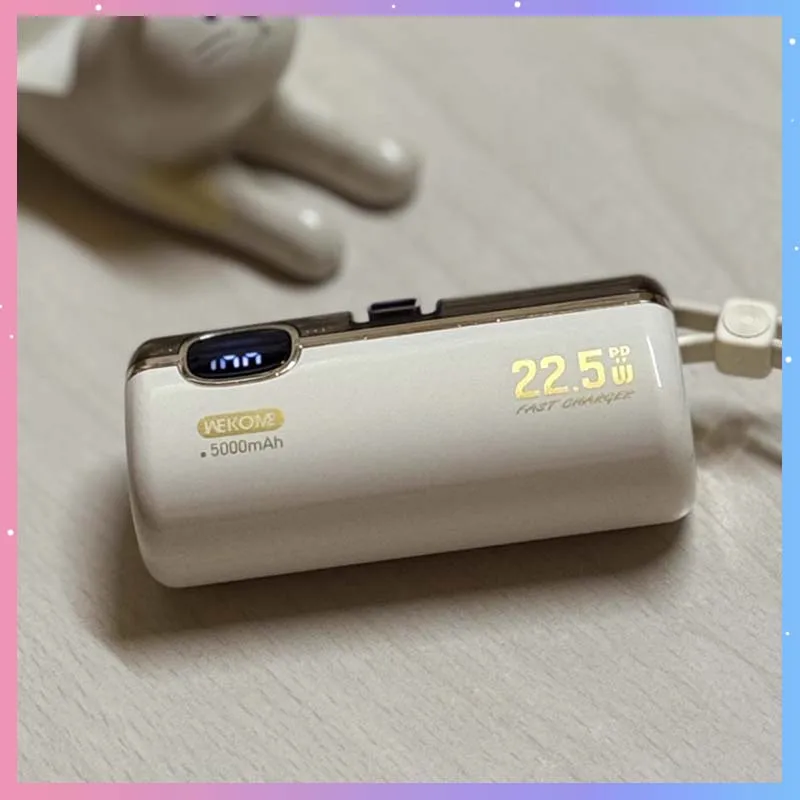

Внешний аккумулятор WP35 22.5W для быстрой зарядки, 5000 мАч, портативное аварийное зарядное устройство со встроенным кабелем, подставкой и цифровым дисплеем уровня заряда
