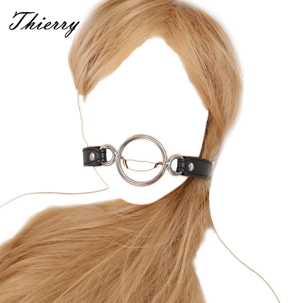 Thierry Open Mouth Big Size Double Ring Gags Deep Throat Slave Mouth Bite Ring Gags Stopper Adult Sex Restraint BDSM Games