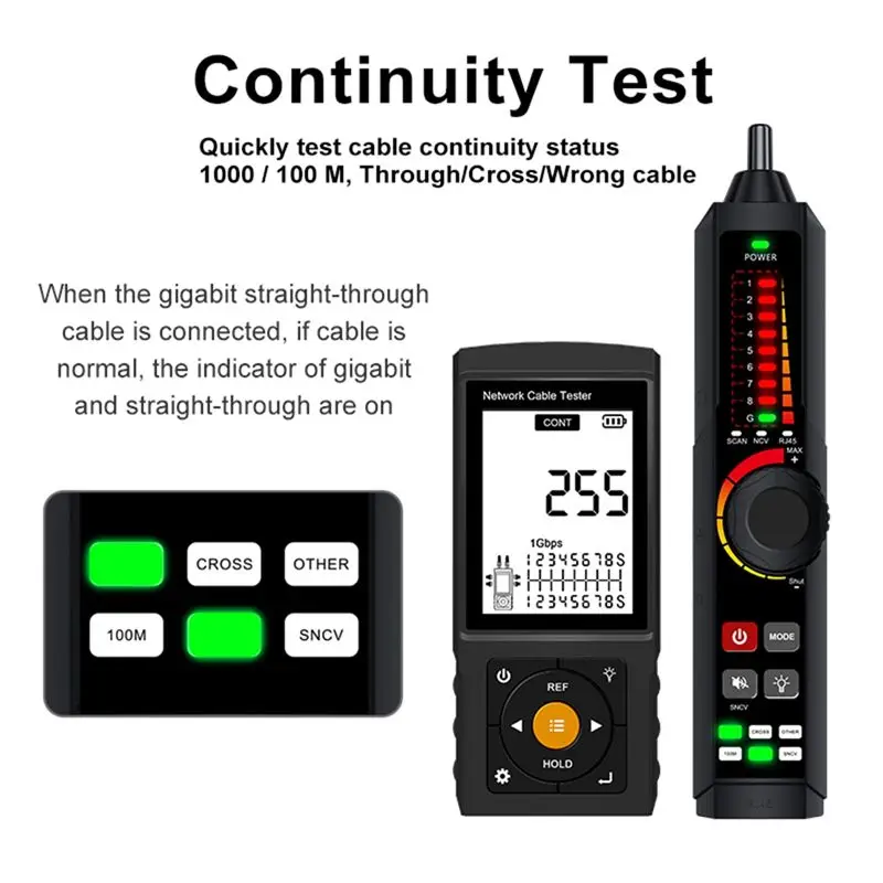 Superior Network Line Finder RJ45 RJ11 Network Cable Tester Cable Tracker Cable Detector Continuity Tester Network Tools