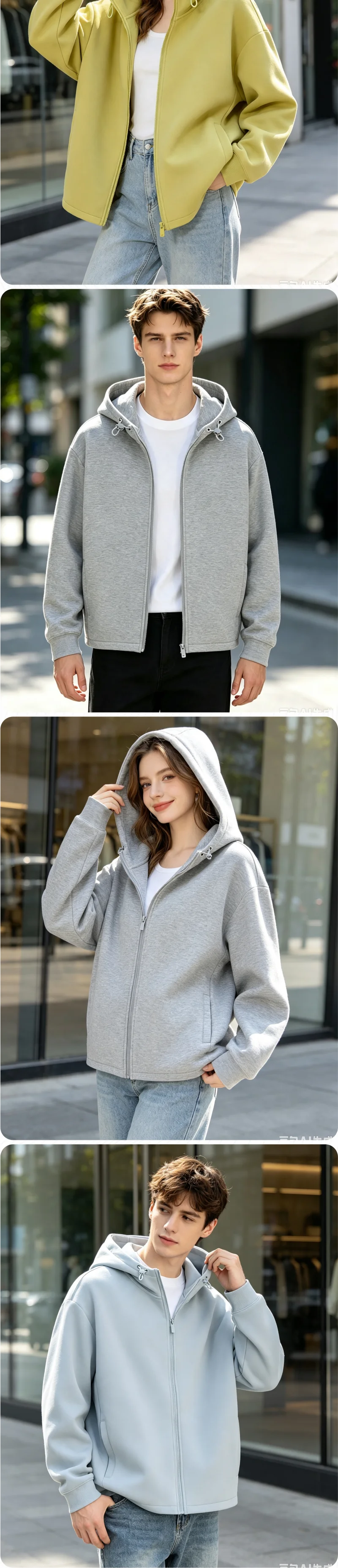 Unisex Liquid Ammonia Zip-Up Hoodie NEU Frühling Herbst Dünn Hochwertig Individueller Druck Stickerei Logos Text Lässiges Oberteil für Männer und Frauen – Detail 3