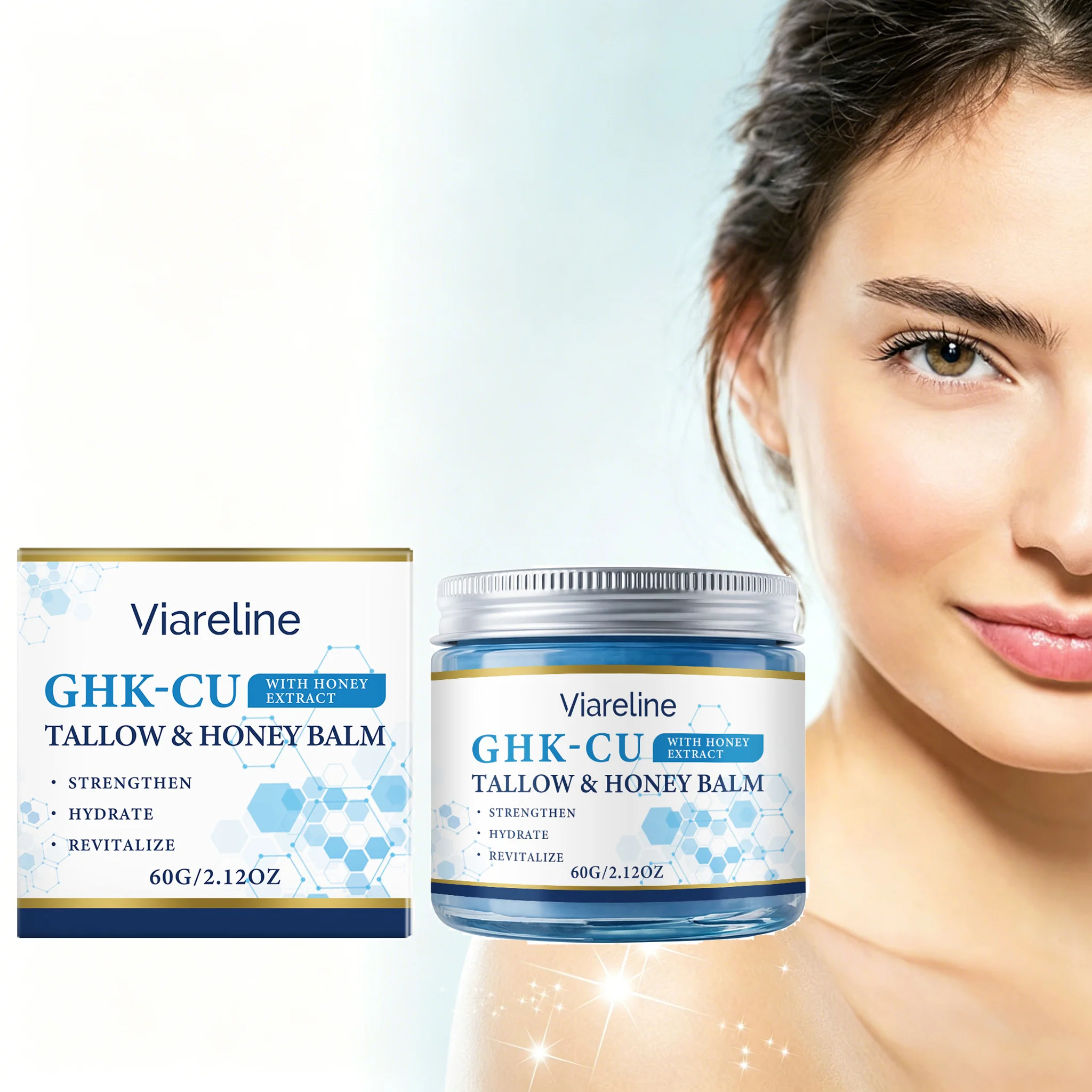 Bálsamo de Sebo de Res Ghk-Cu, Hidratación Profunda, Ilumina la Piel, Mejora la Elasticidad, Reafirmante, Suavizante, Humectante Facial para Piel Seca y Sensible