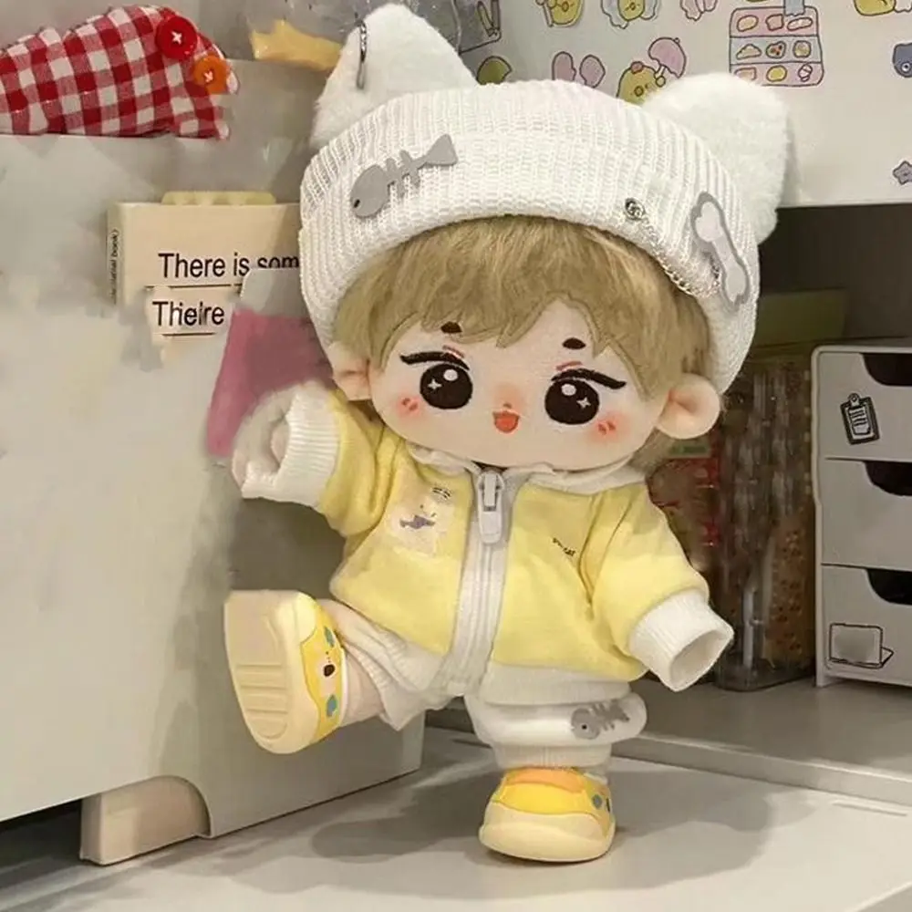 Accessories Cat Jacket 20cm Cotton 's Clothes Cute Hat Fishbone Cotton Outfit Pants Mini Clothes Set Children Gift